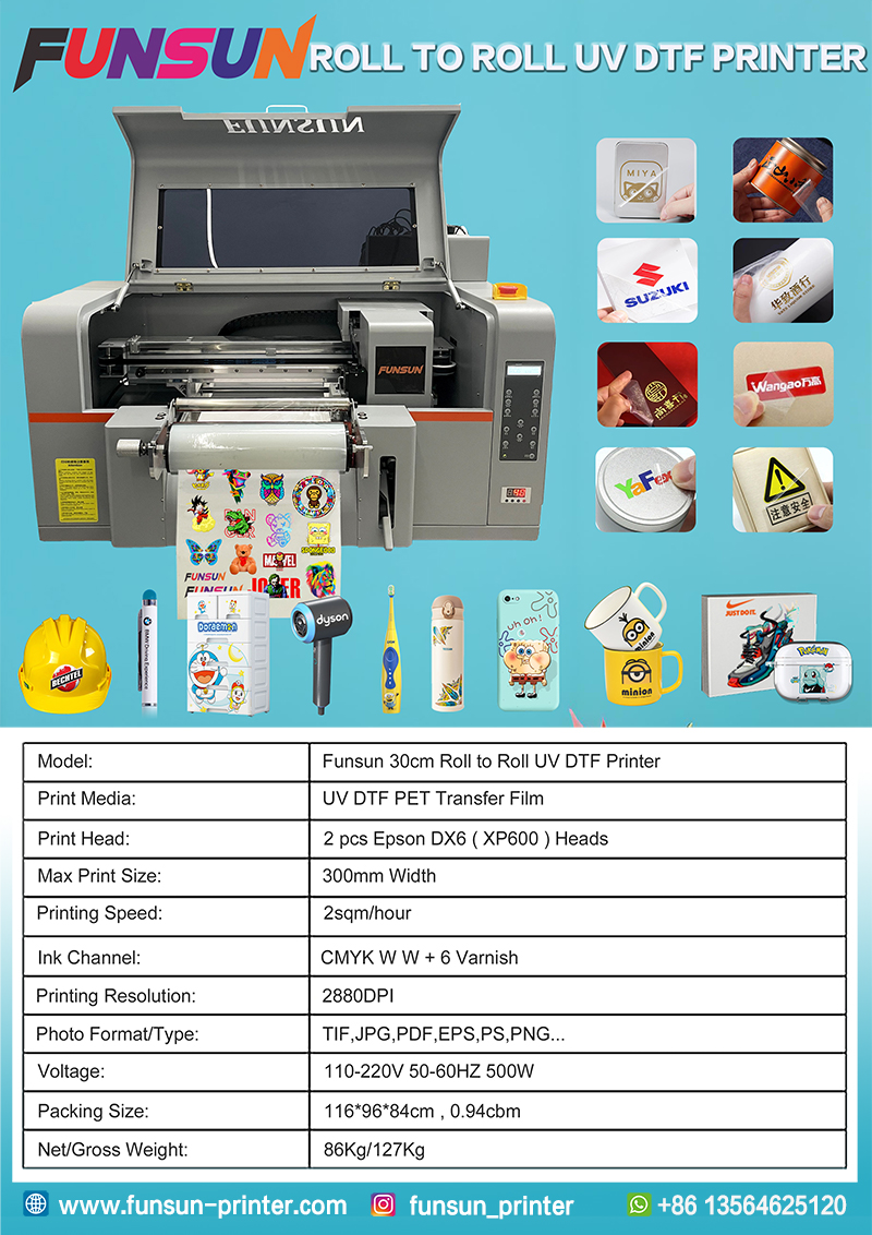 Funsun 30cm Roll to Roll UV DTF Printer