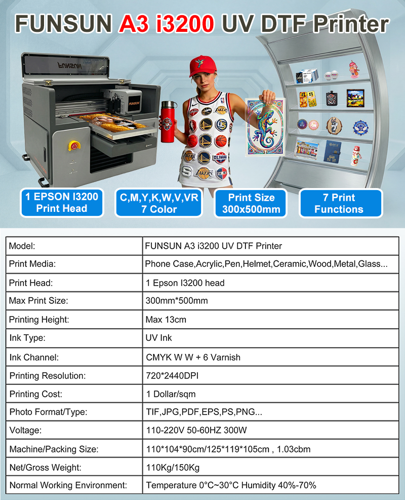 A3 i3200 UV DTF Printer A3 i3200 UV DTF Printer