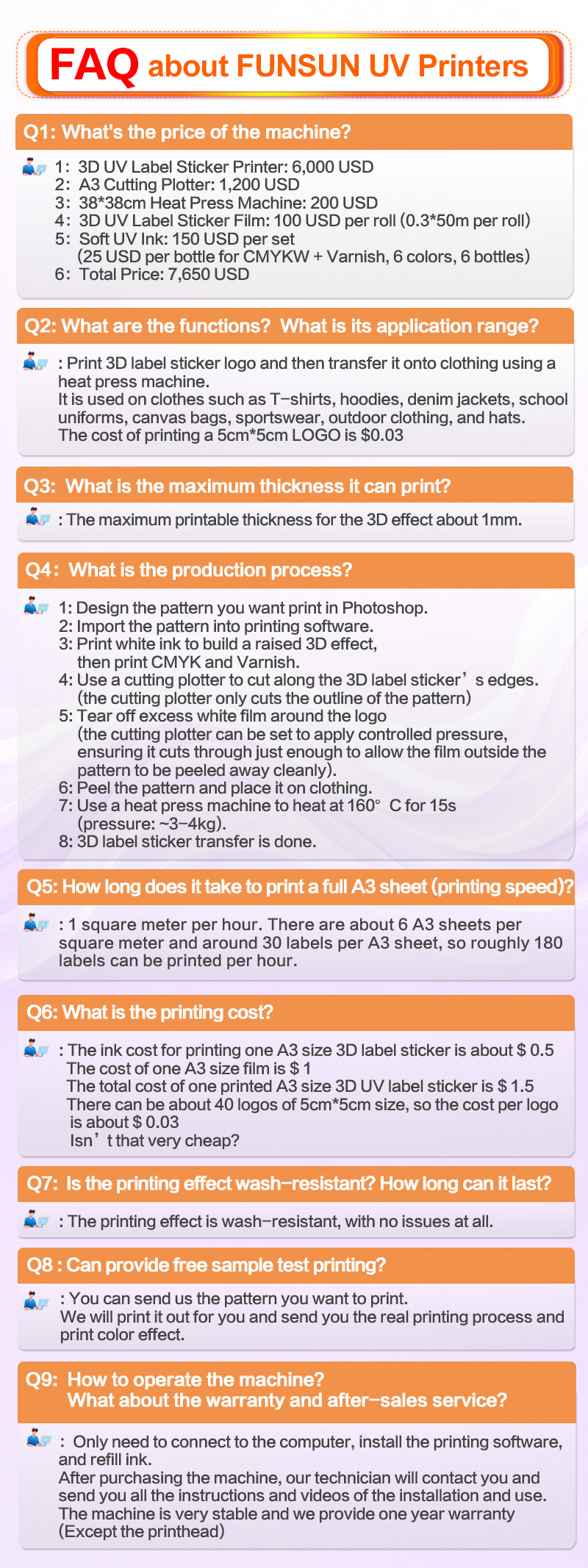 3D UV Label Sticker Printer