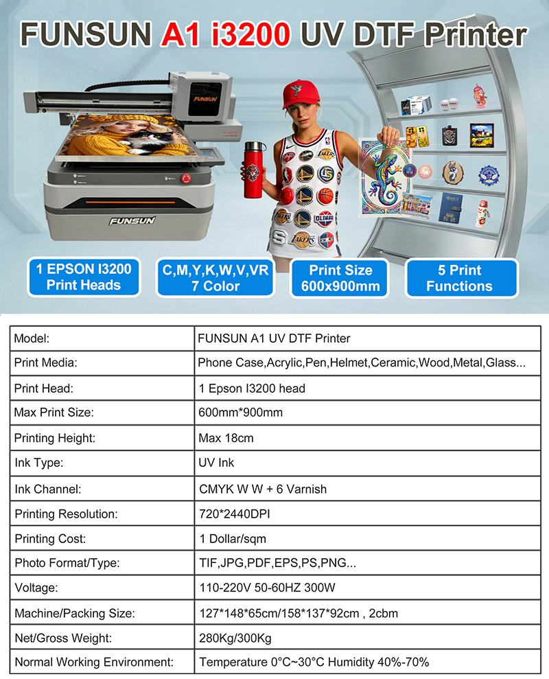 FUNSUN 1 i3200 head A1 UV DTF Printer