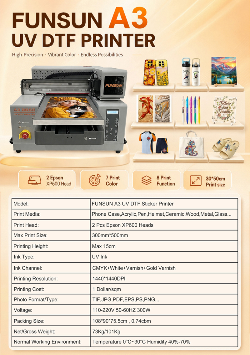 Funsun A3 UV DTF Sticker Printer