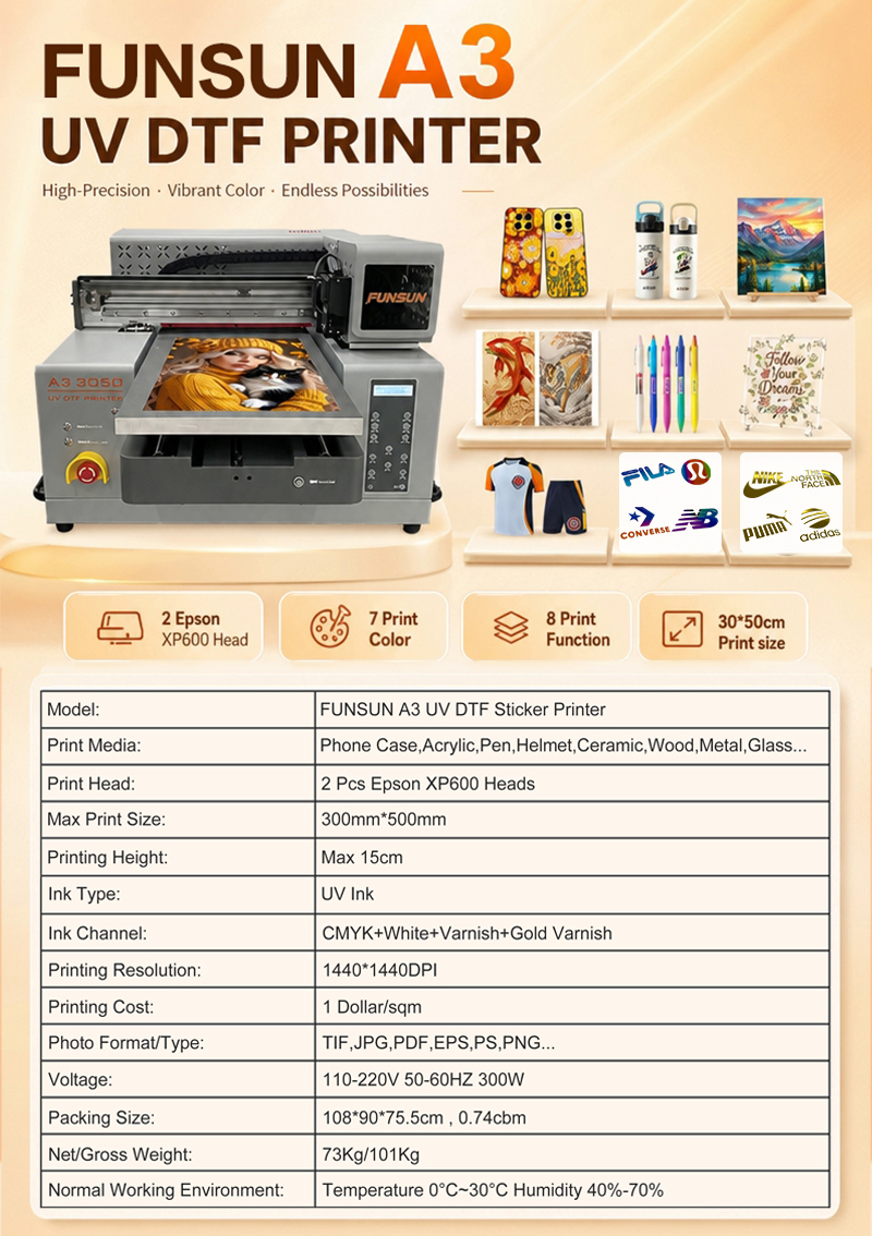 Funsun A3 UV DTF Sticker Printer Funsun A3 UV DTF Sticker Printer