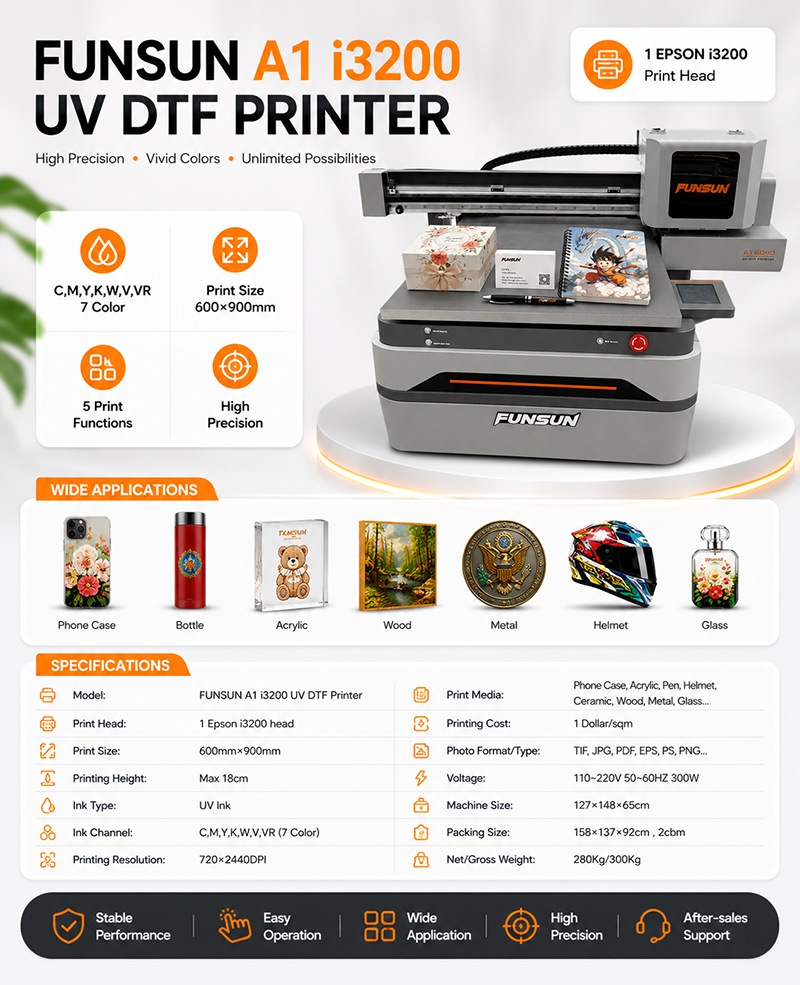 FUNSUN 1 i3200 head A1 UV DTF Printer FUNSUN 1 i3200 head A1 UV DTF Printer